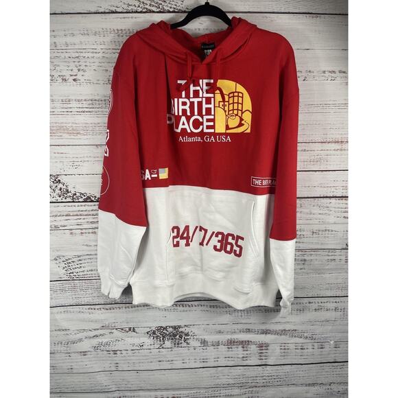 The Birth Place Hoodie Sweatpants Set Men's XL Red White Atlanta GA Graphic New - Picture 2 of 12